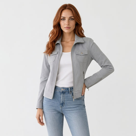 Gray Suede Jacket
