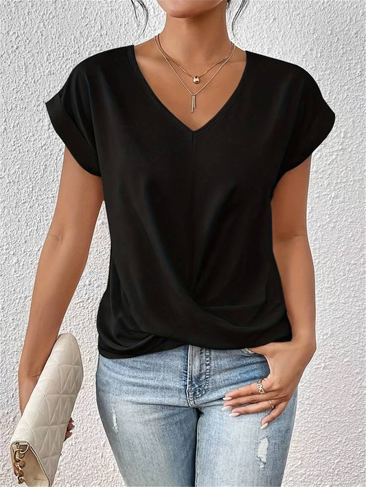 Shyra - V-Neck Top with Front Twist