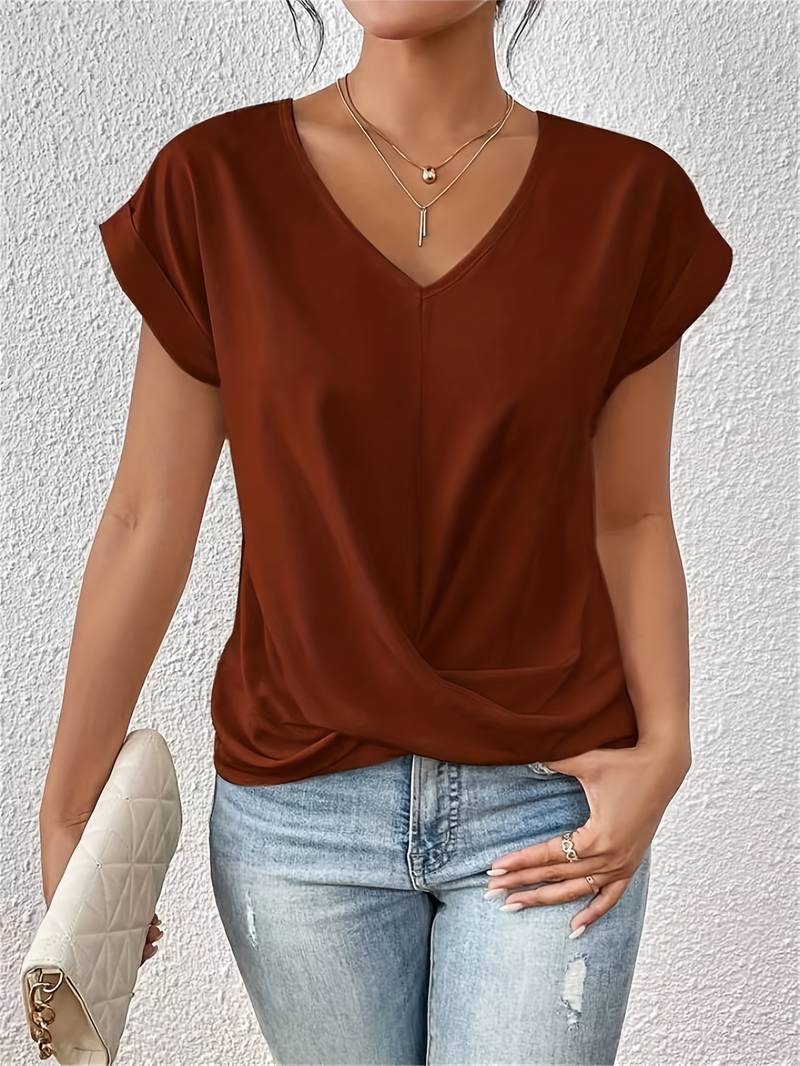 Shyra - V-Neck Top with Front Twist