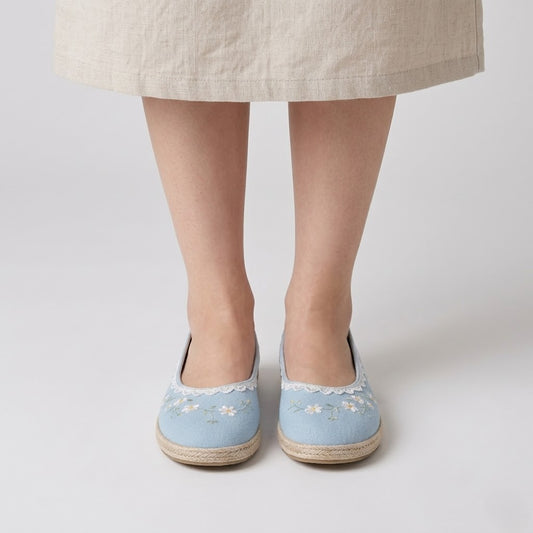 Blue Canvas Flats