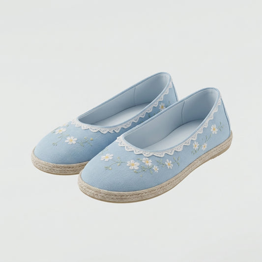 Blue Canvas Flats