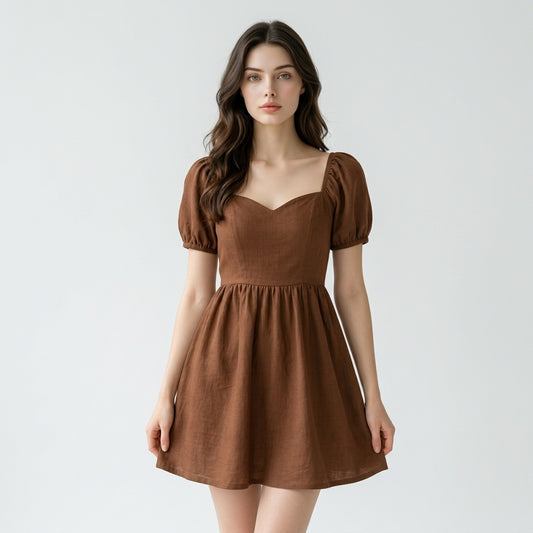 Brown Cotton Dress
