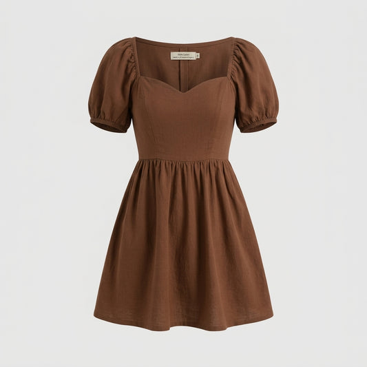 Brown Cotton Dress