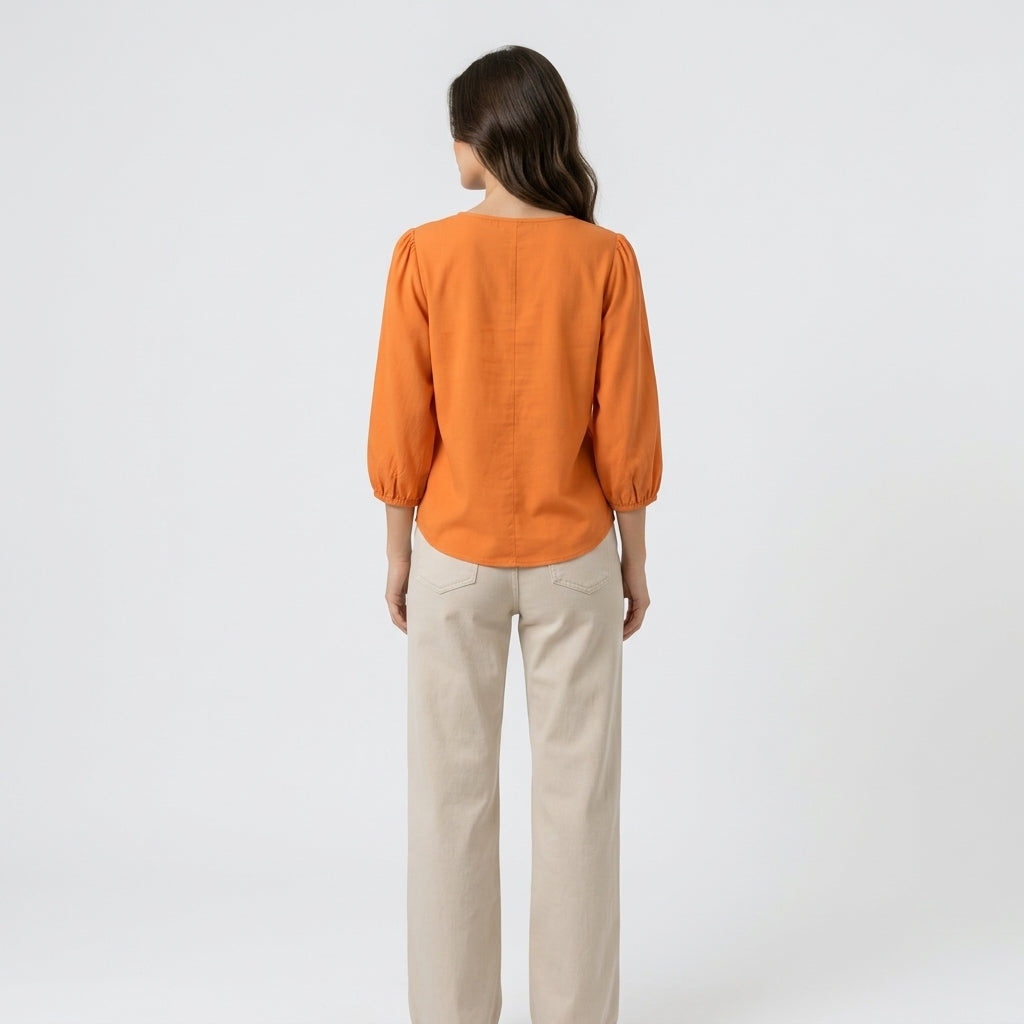 Orange Cotton Blouse