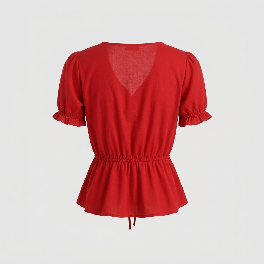 Red Cotton Blouse
